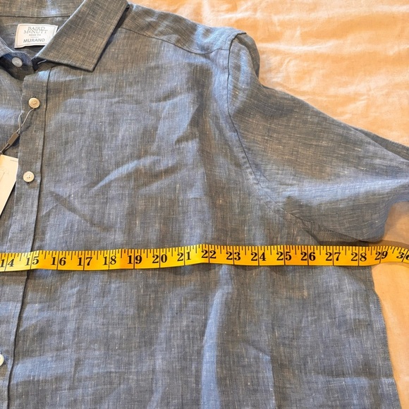 NWT Baird McNutt x Murano Big & Tall Long Sleeve Solid Linen Woven Shirt, 2XB - Picture 9 of 12